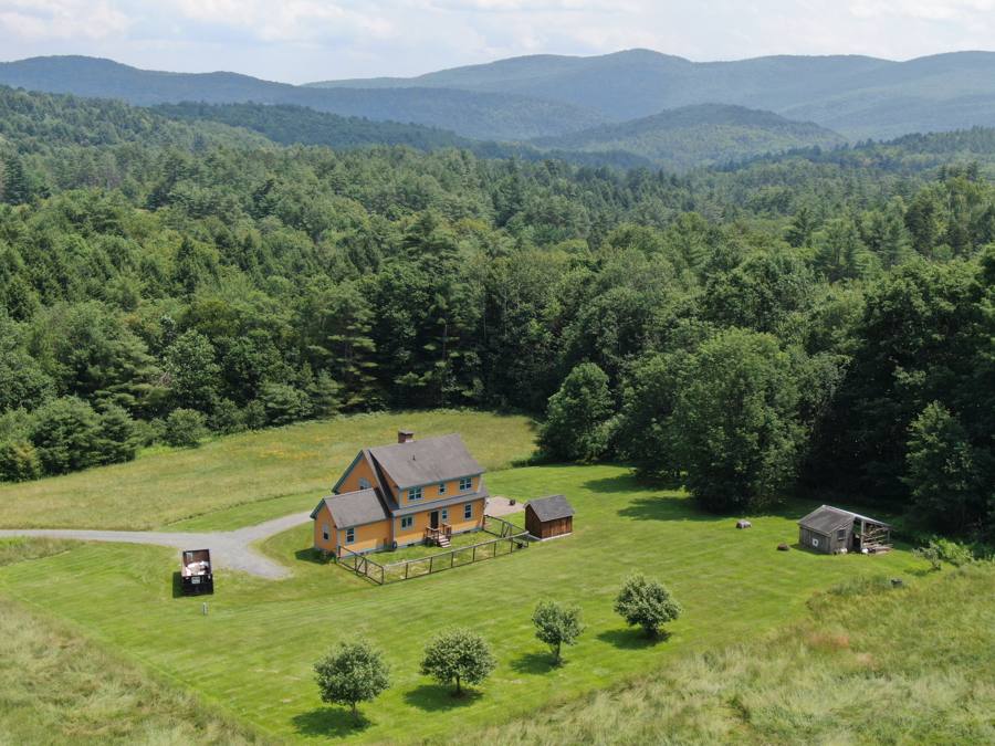 Vermont Farmhouse and Green Mountains